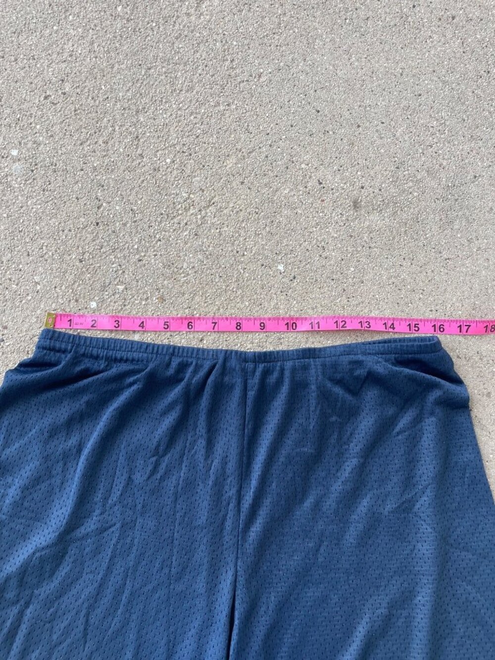 Vintage 90s Nike Jersey Athletic Shorts Navy USA Made Streetwear Men XL 6 inseam - Picture 6 of 13